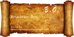 Bruckner Örs névjegykártya
